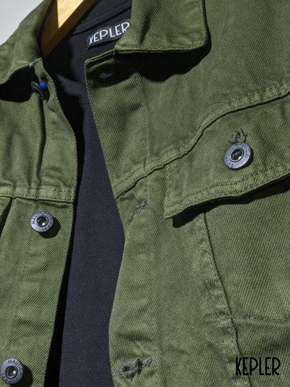 Military Green Denim Jacket